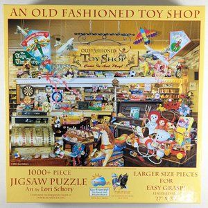 Sunsout 1000+ piece jigsaw puzzle Lori Schory Old Fashioned Toy Shop 27 x 35"
